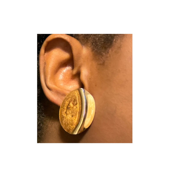 Vintage Gold Almond Earrings - EXCEUS 