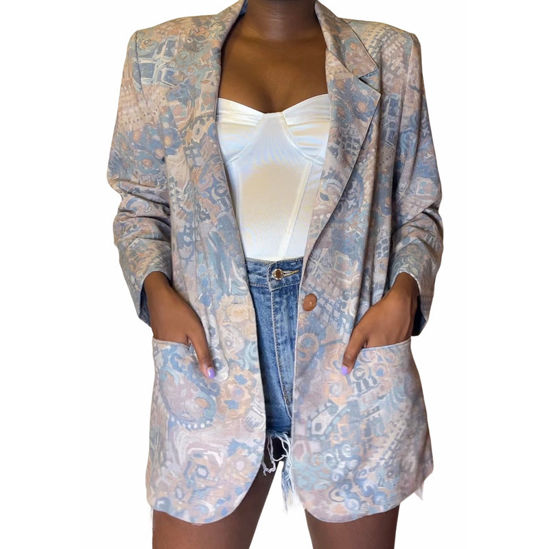 Vintage Pastel Tones Blazer (S-M) - EXCEUS 