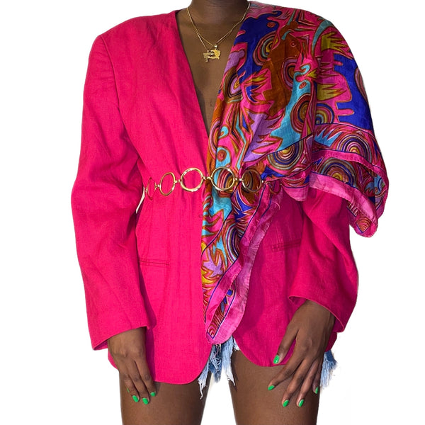 Vintage Oversized Blazer and Scarf (S-L) - EXCEUS 