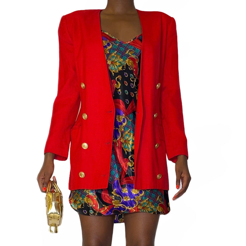 Vintage Red Standout Blazer (XS-S) - EXCEUS 