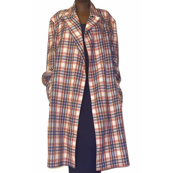 Vintage Plaid Long Duster Trench (S-L)