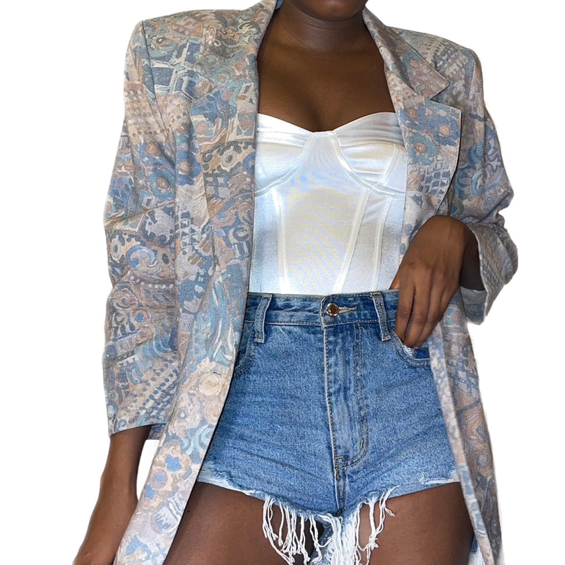 Vintage Pastel Tones Blazer (S-M) - EXCEUS 