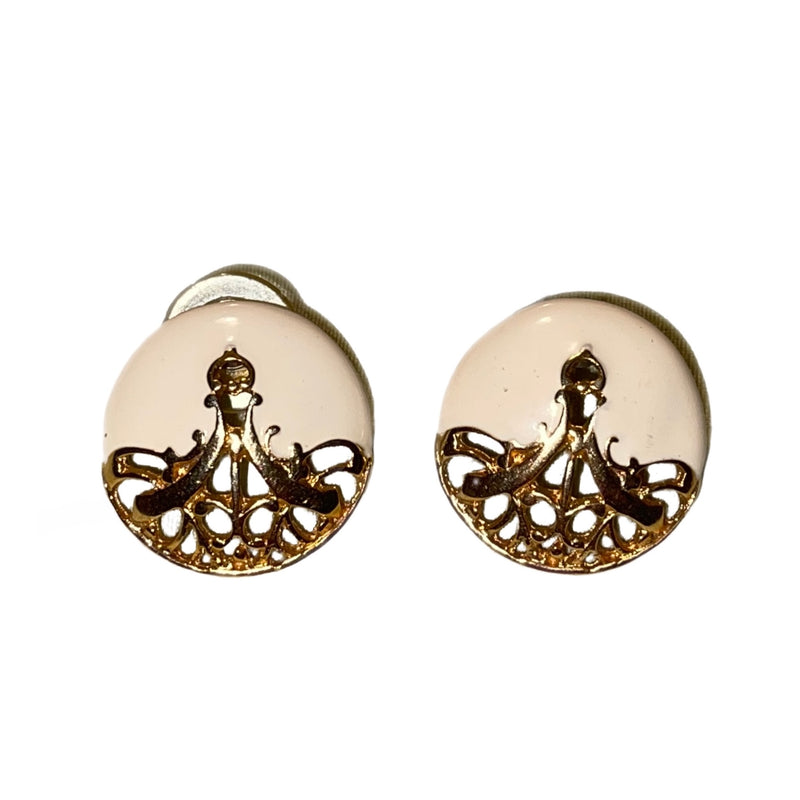 Vintage Cream and Gold Earrings - EXCEUS 