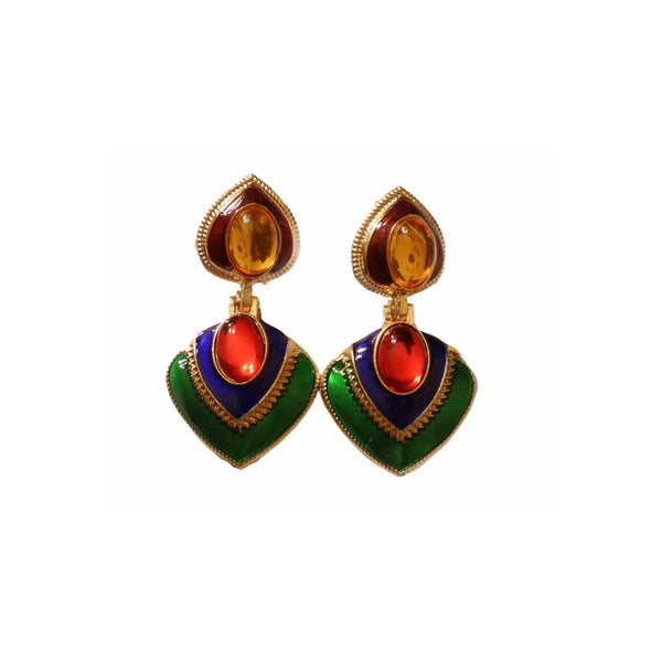 Vintage Inspired Colorful Spade Earrings - EXCEUS 