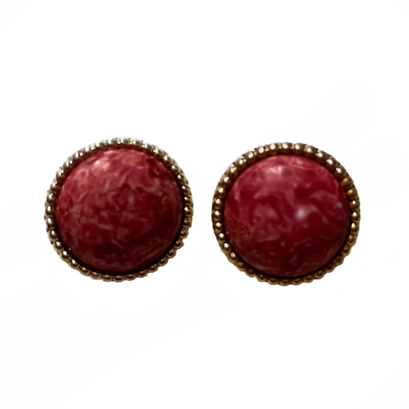 Vintage Red Marble-like Earrings - EXCEUS 