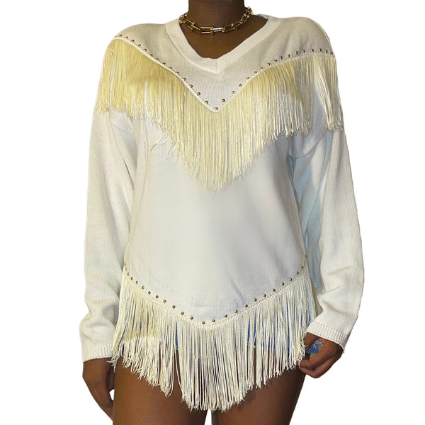 Vintage Rare Fringe Sweater (M)