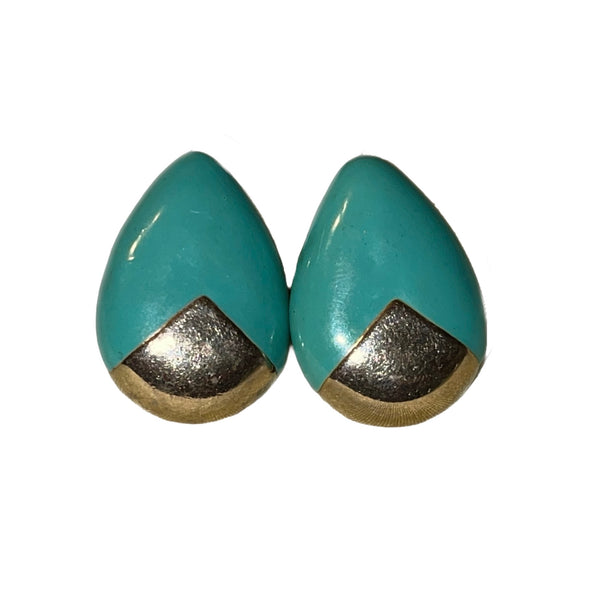 Vintage Teal Teardrop Earrings - EXCEUS 