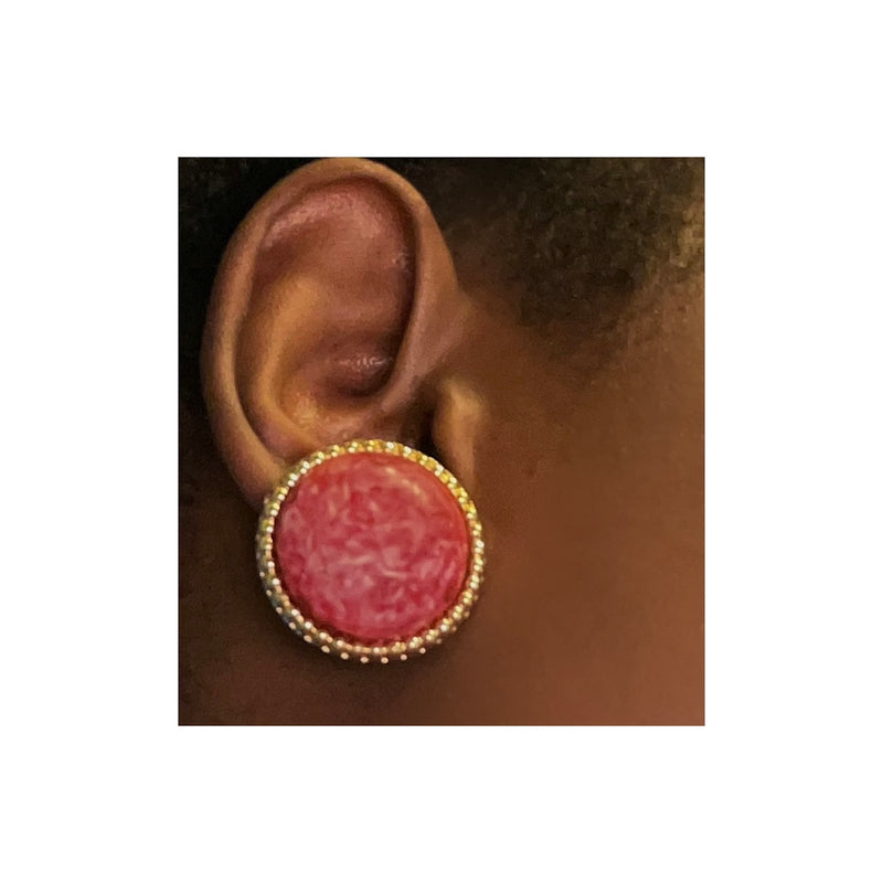 Vintage Red Marble-like Earrings - EXCEUS 