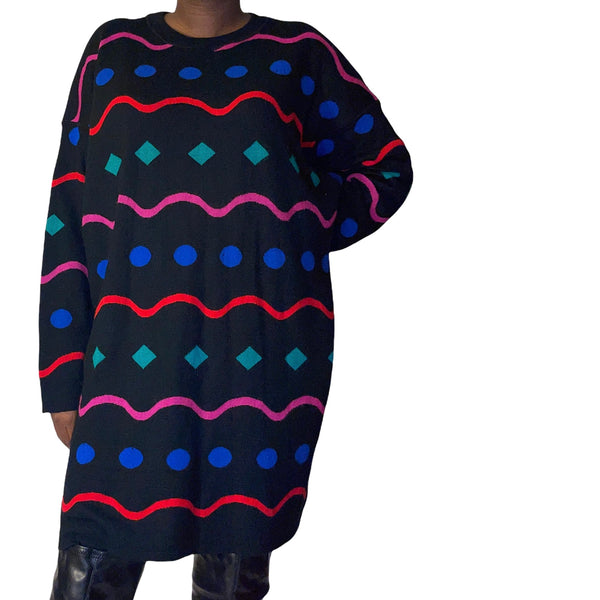 Vintage Abstract Oversized Sweater (M-XL)