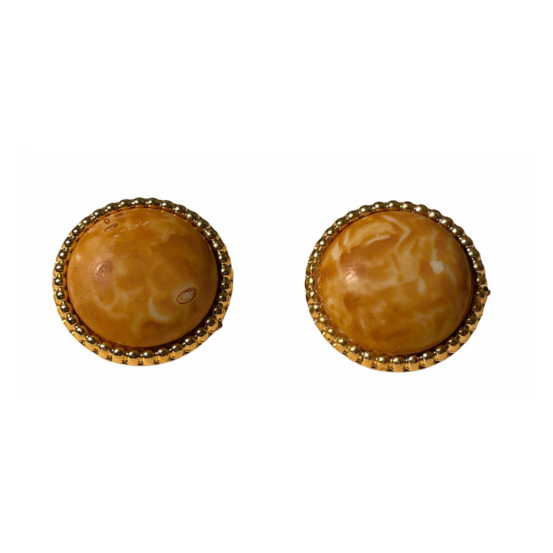 Vintage Brown Marble-Like Earrings - EXCEUS 