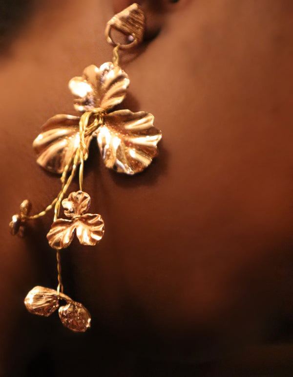 Vintage Inspired Floral Drop Earrings - EXCEUS 